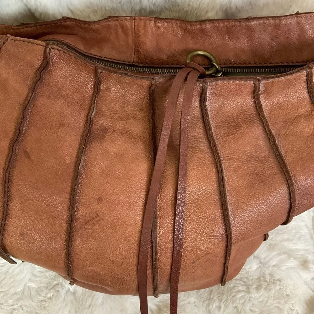Lucky Brand Brown Canteena Fringe Leather Hobo Shoulder Bag